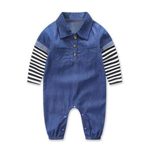 Load image into Gallery viewer, Jeans Striped Jumpsuit
