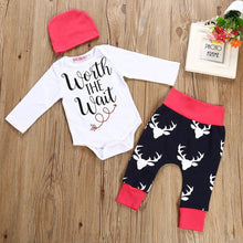 Load image into Gallery viewer, Worth The Wait Romper Deer Pants Outfit
