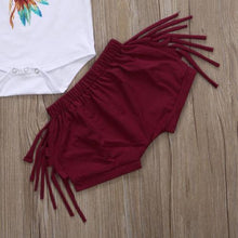 Load image into Gallery viewer, Feather Head Romper Tassel Shorts Headband Outfit
