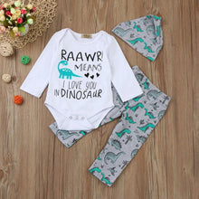 Load image into Gallery viewer, Raawr Dinosaur Romper Pants Outfit
