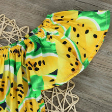 Load image into Gallery viewer, Fruit Romper + Bow Set
