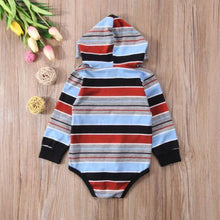 Load image into Gallery viewer, Striped Hoodie Romper
