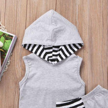 Load image into Gallery viewer, Striped Hooded Vest Striped Shorts
