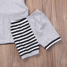 Load image into Gallery viewer, Striped Hooded Vest Striped Shorts

