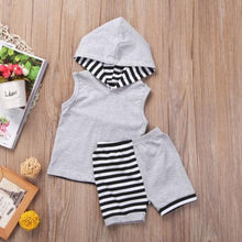 Load image into Gallery viewer, Striped Hooded Vest Striped Shorts
