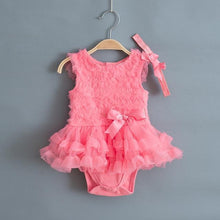 Load image into Gallery viewer, Summer Lace Tutu Dress with Matching Headband (Multiple Colors)
