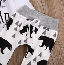 Load image into Gallery viewer, Baby Bear Romper Pants Beenie Hat Outfit
