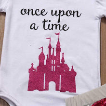 Load image into Gallery viewer, Princess Castle Romper Sequin Shorts Headband Outfit
