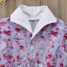 Load image into Gallery viewer, Floral Collar Romper with Headband
