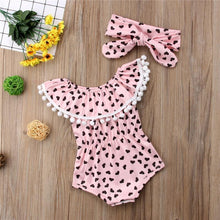 Load image into Gallery viewer, Tassel Heart Romper Matching Headband
