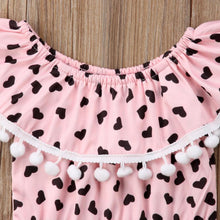 Load image into Gallery viewer, Tassel Heart Romper Matching Headband
