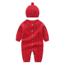 Load image into Gallery viewer, Knitted Romper with Hat (Multiple Colors)
