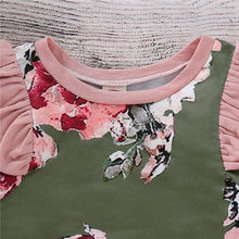 Load image into Gallery viewer, Green &amp; Pink Floral Onesie
