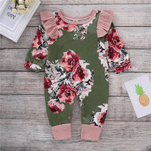 Load image into Gallery viewer, Green &amp; Pink Floral Onesie
