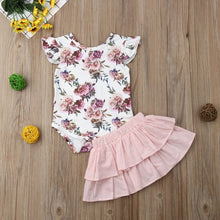 Load image into Gallery viewer, Floral Romper Tutu Skirt Outfit (2 Colors)
