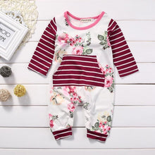 Load image into Gallery viewer, Striped Floral Onesie
