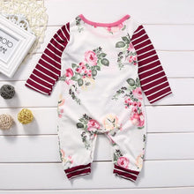 Load image into Gallery viewer, Striped Floral Onesie
