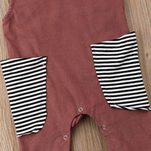 Load image into Gallery viewer, Striped Pocket Romper
