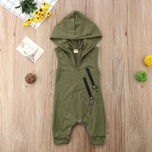 Load image into Gallery viewer, Hooded Zipper Romper
