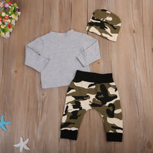Load image into Gallery viewer, Deer Sweatshirt Camouflage Pants Beanie Hat Outfit
