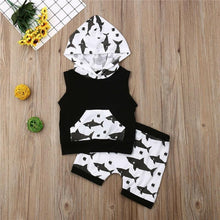 Load image into Gallery viewer, Shark Sleeveless Hoodie Shorts Outfit
