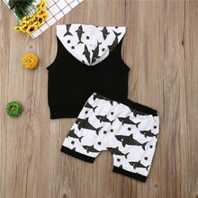 Load image into Gallery viewer, Shark Sleeveless Hoodie Shorts Outfit
