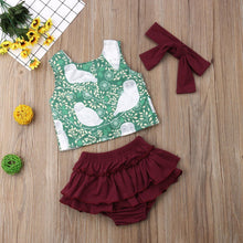 Load image into Gallery viewer, Owl Top with Ruffle Shorts and Bow
