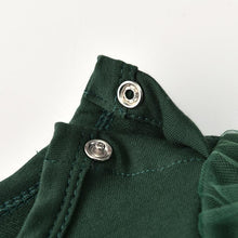 Load image into Gallery viewer, Green Puff Sleeve Pom Pom Romper with Headband
