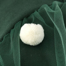 Load image into Gallery viewer, Green Puff Sleeve Pom Pom Romper with Headband
