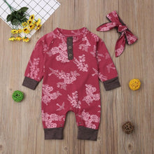 Load image into Gallery viewer, Floral Bird Onesie with Headband
