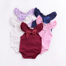 Load image into Gallery viewer, Cotton Bow Onesie (Multiple Colors)
