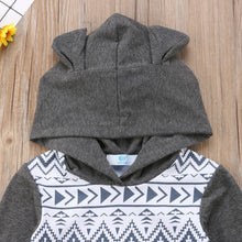 Load image into Gallery viewer, Geometric Hoodie-Ear Romper
