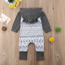 Load image into Gallery viewer, Geometric Hoodie-Ear Romper
